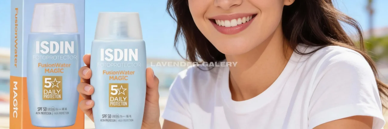 ضد آفتاب ایزدین فیوژن واتر مجیک SPF50 بدون رنگ با بافت فوق سبک و جذب سریع