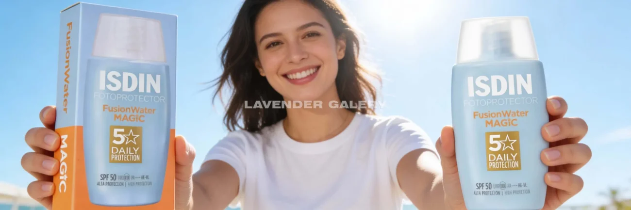 ضد آفتاب ایزدین فیوژن واتر مجیک SPF50 بدون رنگ با بافت فوق سبک و جذب سریع
