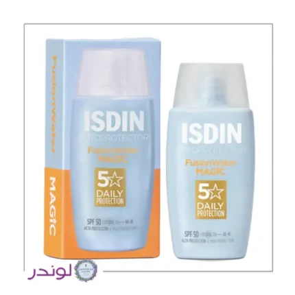 ضد آفتاب ایزدین فیوژن واتر مجیک SPF50 بدون رنگ با بافت فوق سبک و جذب سریع
