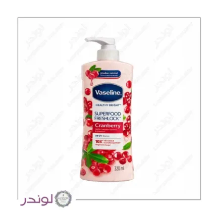 لوسیون بدن وازلین مدل Cranberry ۳۲۰ میل | آبرسان قوی + رایحه زغال‌اخته