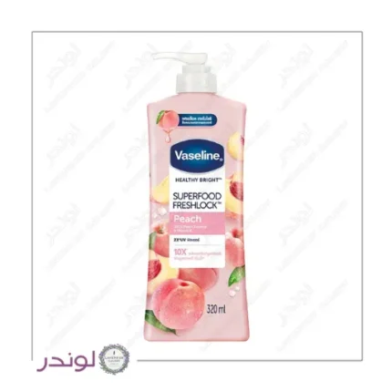 لوسیون بدن وازلین مدل Peach ۳۲۰ میل | سوپرفود آبرسان + نیاسینامید و ویتامین C