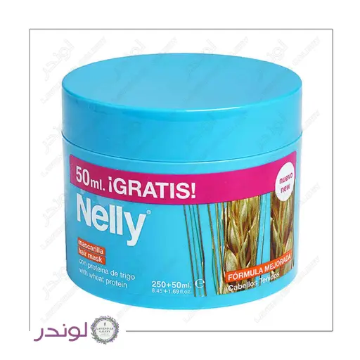 ماسک گندم نلی 300ml مدل With Wheat Protein ماسک گندم تقویتکننده و تثبیتکننده موهای رنگشده نلی 300 میل ساخت اسپانیا